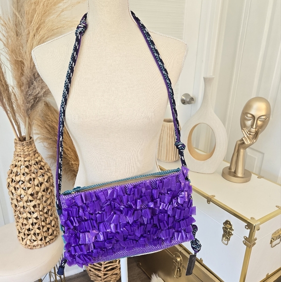 CUTE RECYCLED HANDMADE PURSE BY REFORM STUDIO & IDEOLOGY 💜💙 - Picture 1 of 15